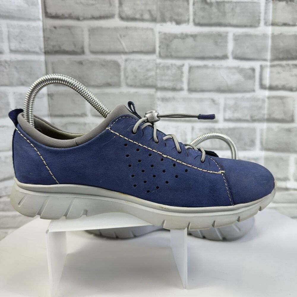 Samuel Hubbard Women's 7.5 Blue Leather Flight Sport Athletic Sneaker Shoes - Picture 3 of 14